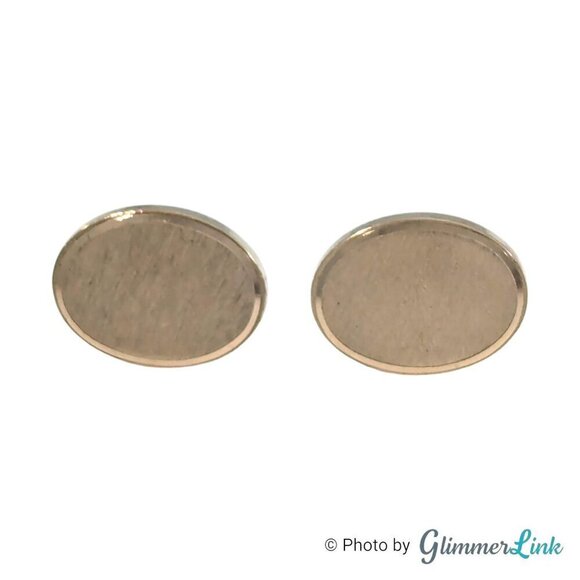 Vintage Anson Oval Brushed Face Engravable Gold Tone Cufflinks - Picture 2 of 9